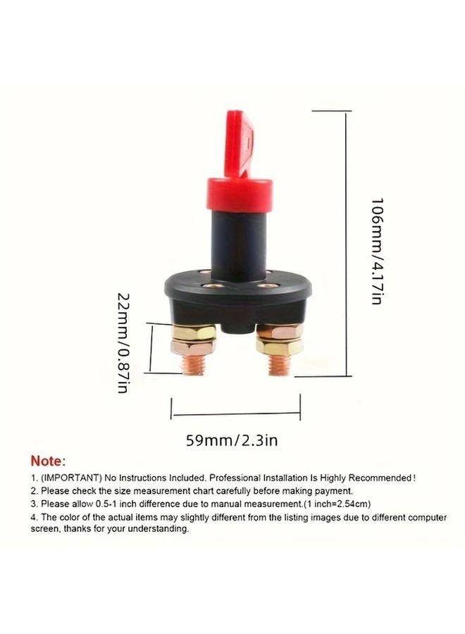 مفتاح فصل بطارية اتصال نحاسي، قاطع دائرة 36 فولت، مفتاح رئيسي، قطعة واحدة - Image 3
