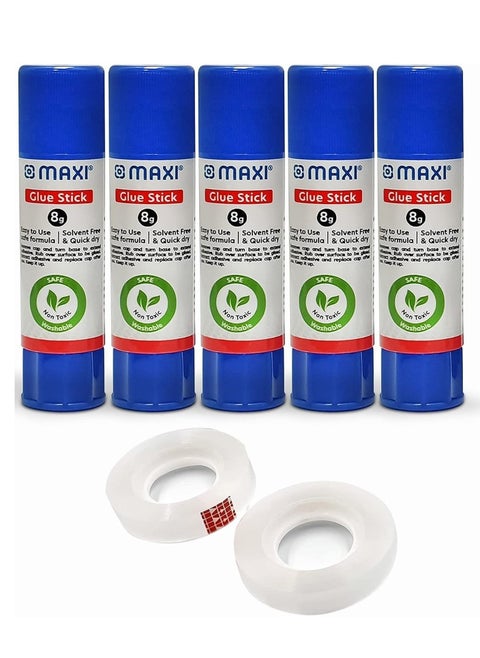 5-Piece Glue Sticks With Two Piece Scotch Tapes