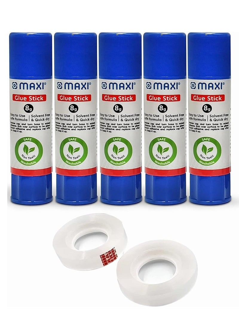 Maxi - 5-Piece Glue Sticks With Two Piece Scotch Tapes - Image 1
