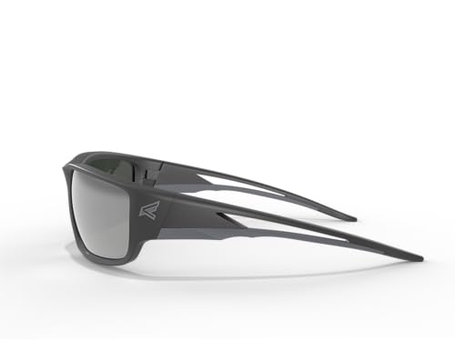 Edge SK117 Kazbek Wrap-Around Safety Glasses, Anti-Scratch, Non-Slip, UV 400, Military Grade, ANSI/ISEA & MCEPS Compliant, 5.04" Wide, Black Frame / Silver Mirror Lens - Image 3