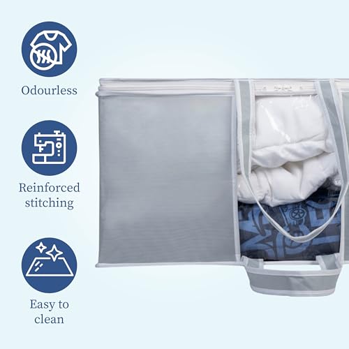 HomeStrap Non Woven Underbed Storage Bag With Front Handle (Grey) -Pack Of 5, 45.7 Centimeters, 30.5 Centimeters - Image 4