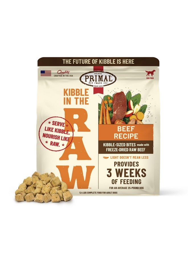 Primal Pet Foods Primal Kibble in The Raw, Freeze Dried Dog Food, Beef, Scoop & Serve, Made with Raw Protein, Whole Ingredient Nutrition, Crafted in The USA, Dry Dog Food 5.4 lb Bag - Image 1