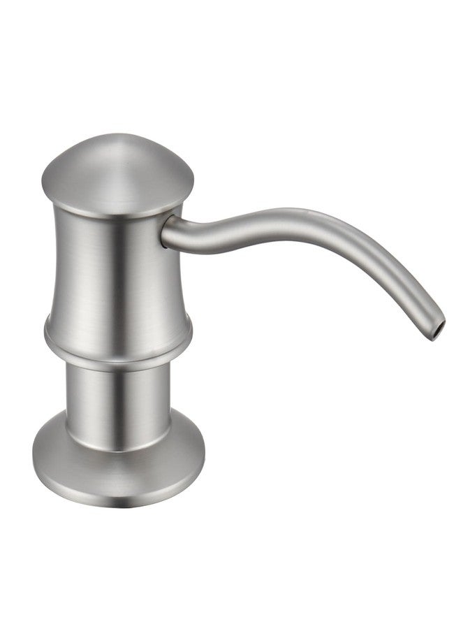 WINKEAR Built in Soap Dispenser for Kitchen Sink Countertop, Solid Brass Pump Head Long Spout with 10.2 Ounce PET Food Safe Material Lotion Bottle, Brushed Nickel Finish - Image 1