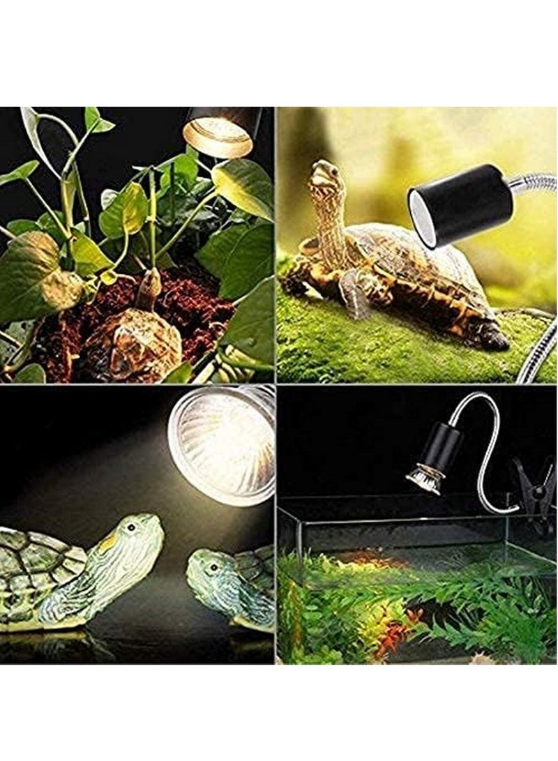 UVA UVB Tortoise Heat Lamp  50W Clamp on Reptile Heat Bulb  360 Adjustable Aquarium Heating Light E27 Clamp on Pet Heating Emitter for Reptiles Amphibians Lizards Turtle Snakes - Image 2