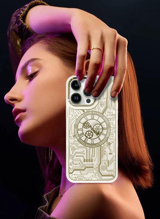 JOWAY iPhone 14 Pro Chronograph Magsafe Case Electroplated circuit board clear shockproof Cover Yellow - Image 4