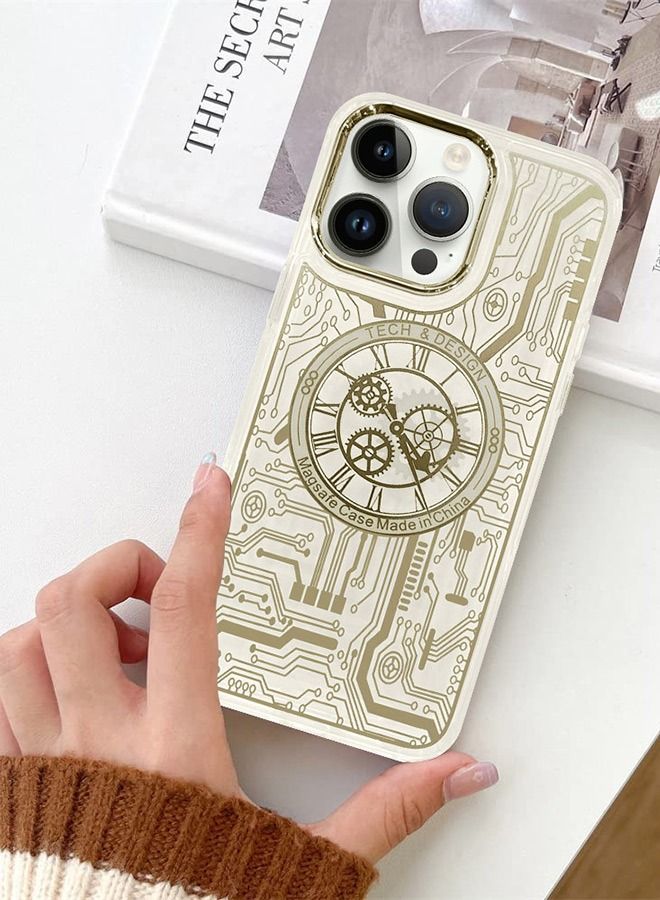 JOWAY iPhone 14 Pro Chronograph Magsafe Case Electroplated circuit board clear shockproof Cover Yellow - Image 5