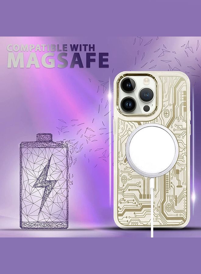 JOWAY iPhone 14 Pro Chronograph Magsafe Case Electroplated circuit board clear shockproof Cover Yellow - Image 2