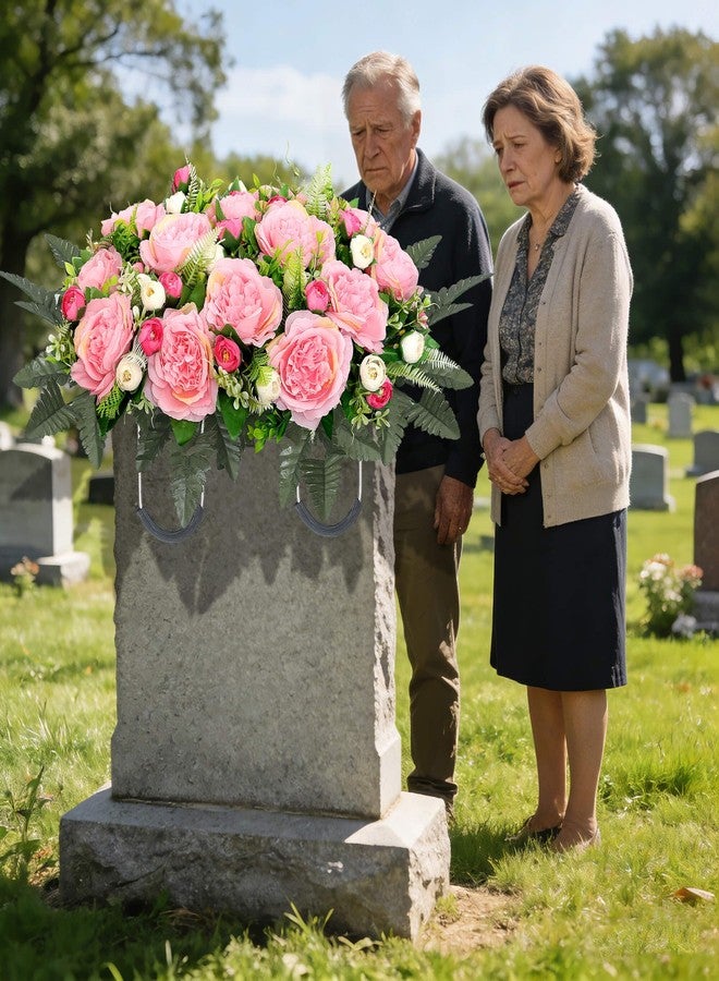 Wocst Grave Decorations for Cemetery Headstone Flower Saddle for Grave Decor Weatherproof,NO-Fading - Image 2