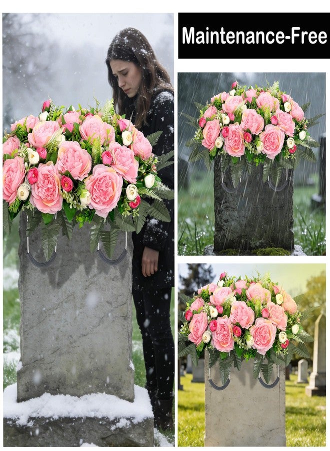 Wocst Grave Decorations for Cemetery Headstone Flower Saddle for Grave Decor Weatherproof,NO-Fading - Image 5