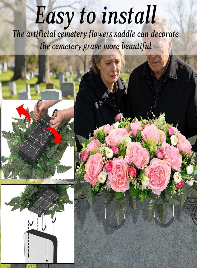 Wocst Grave Decorations for Cemetery Headstone Flower Saddle for Grave Decor Weatherproof,NO-Fading - Image 4