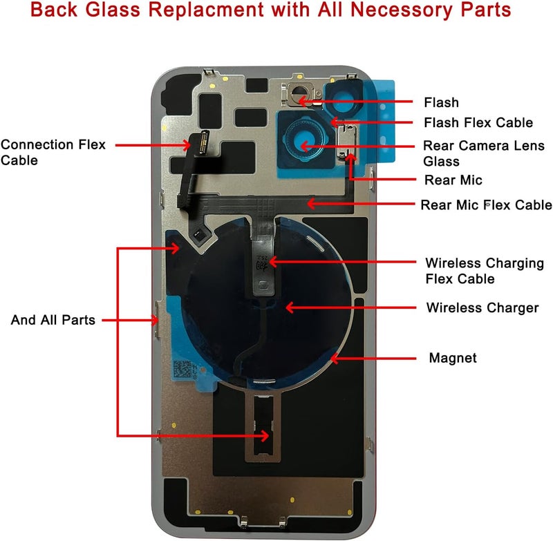 Perzework Rear Back Glass Replacement for iPhone 15 6.1-inches with Reparing Tool Kit and All Necessary Parts (Black) - Image 5