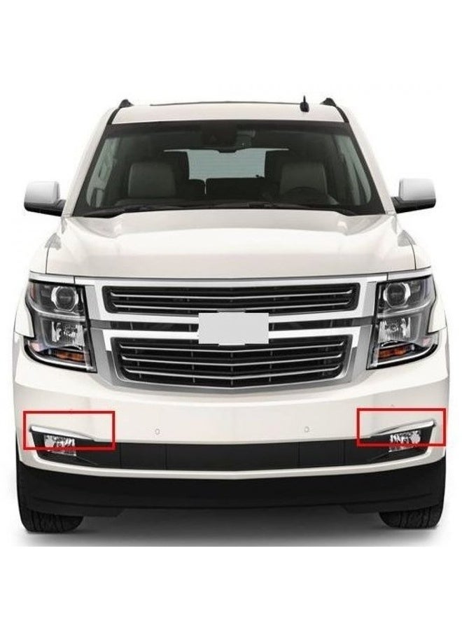Auto Clover Chrome Fog Light Trim Compatible with Chevrolet Tahoe 2015–2020 Stainless Steel - Image 2