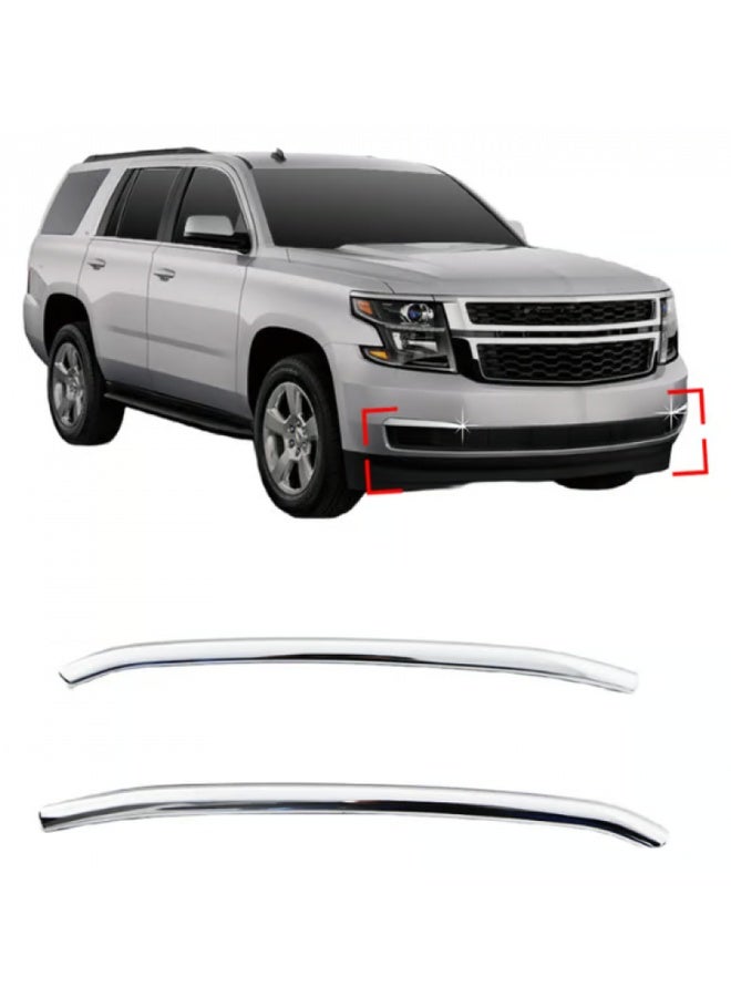 Auto Clover Chrome Fog Light Trim Compatible with Chevrolet Tahoe 2015–2020 Stainless Steel - Image 1