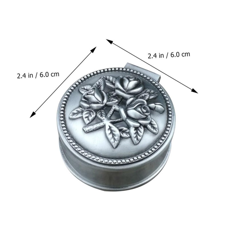 Vintage Jewelry Storage Case Set 3pcs Silver Metal Trinket Organizer Boxes For Rings Necklace Earrings Bracelet Holders Suitable For Home And Travel - Image 3
