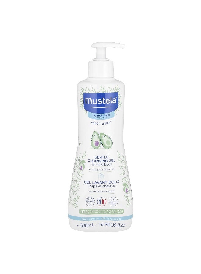 MU.STELA Mustela, Gentle Cleansing Gel with Avocado, Hair and Body, 16.9 fl oz (500 ml) - Image 1