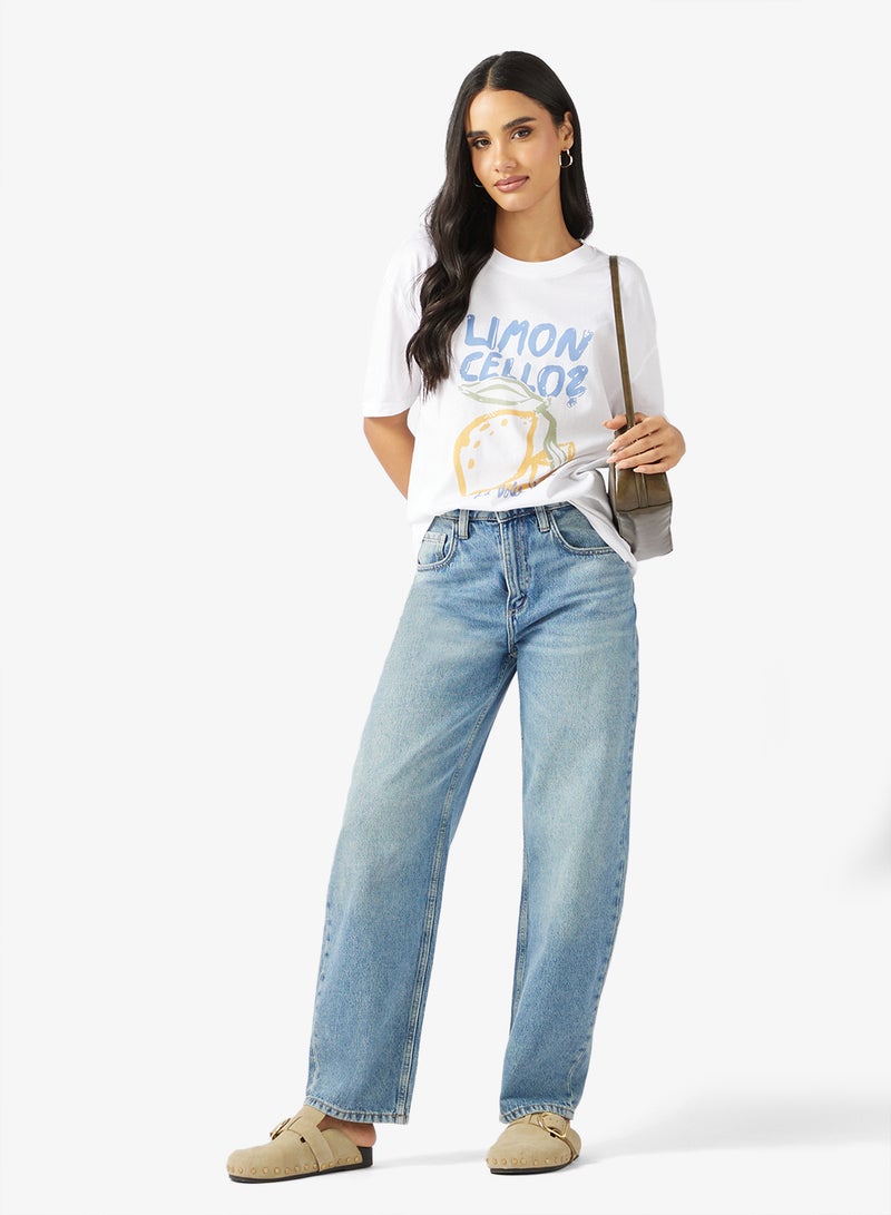 Ginger Cotton Oversize Graphic T-shirt - Image 4