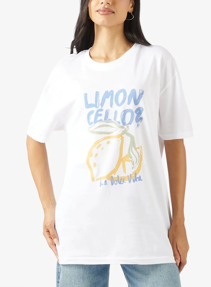 Ginger Cotton Oversize Graphic T-shirt