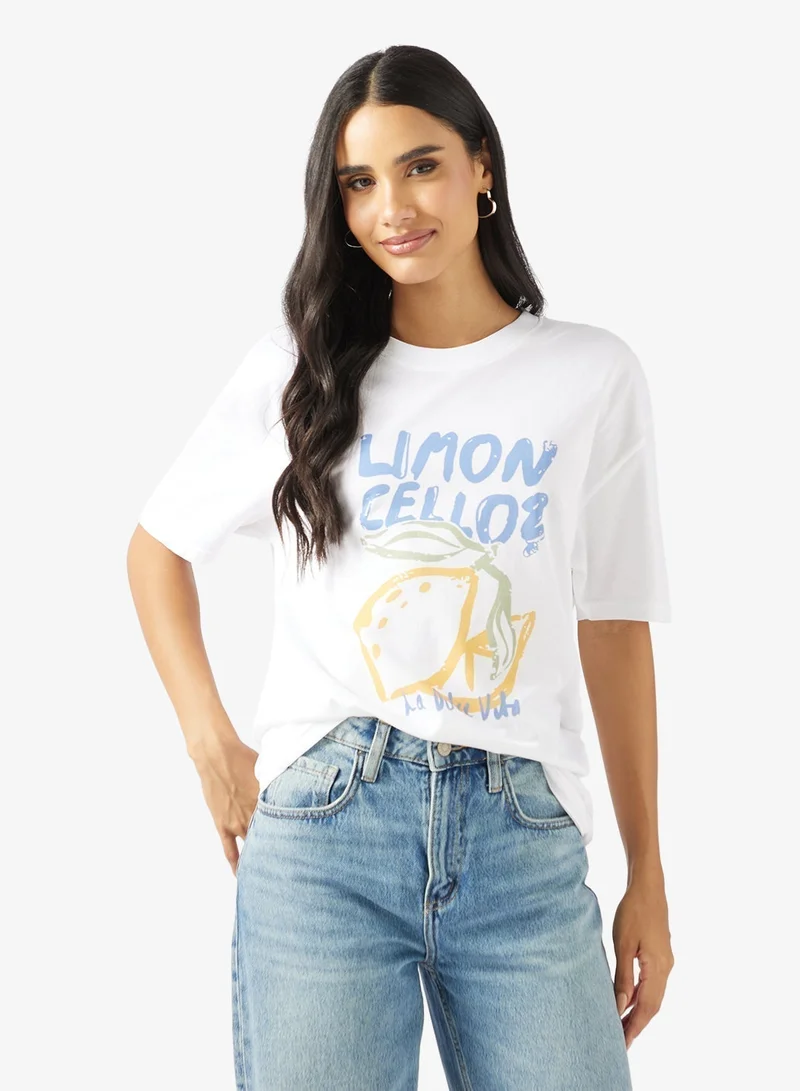 Ginger Cotton Oversize Graphic T-shirt
