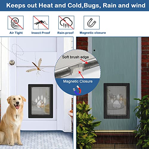 CEESC Large Dog Door for Pets Up to 100 lb, Weatherproof Pet Door for Cats and Dogs, Durable, Snap-in Closing Panel Included, Suitable for Interior and Exterior Doors (Large, Black) - Image 4