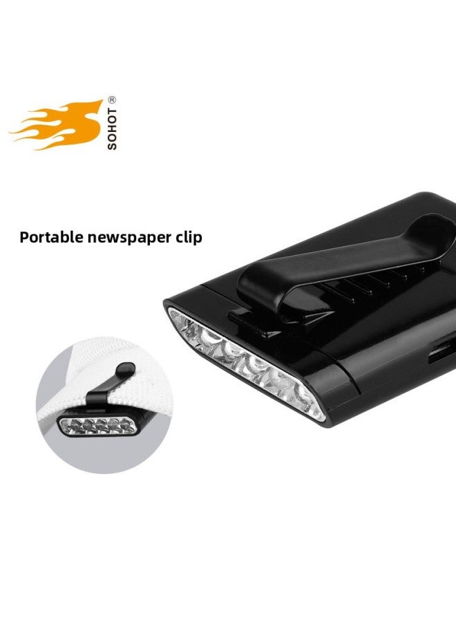 Loquat USB Charging Induction Headlight 5Led Cap Clip Light Night Fishing Supplies Bait Light Fishing Light-Color:Black - Image 4