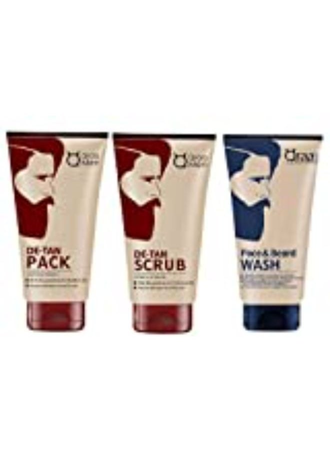 Qraa Men De Tan Pack, 120 G With De Tan Scrub, 100 G With Face And Beard Wash, 100 G  - Image 4