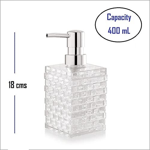 Nimbose® Cuboid Shaped Clear Liquid Soap & Handwash Dispenser Bottle for Kitchen & Bathrooms (Capacity:400 mL, Qty:1, Clear Transparent)(Plastic) - Image 2