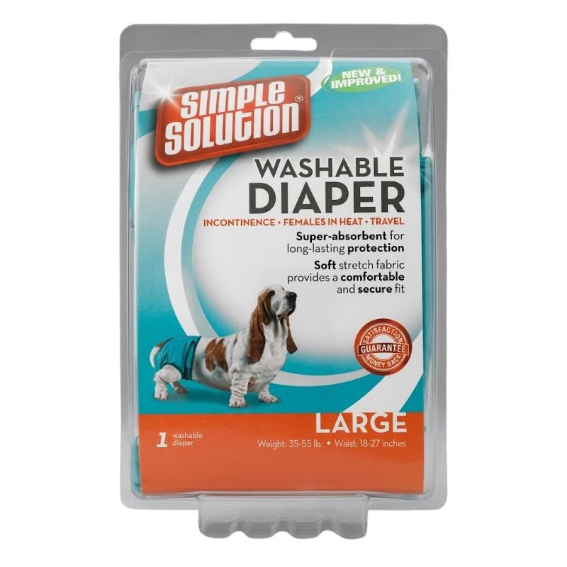 Simple Solution Washable Diaper for Dogs Large (waist 18-27 Inches) , 1 pcs