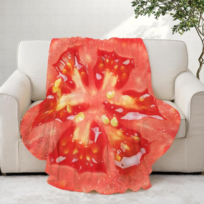 Abaysto Funny Tomato Print Throw Blanket - Soft Flannel Blanket for Adults & Kids, Sofa, Couch & Camp Chair Blanket, Nap Gifts for Boys, Girls 200CM - Image 5