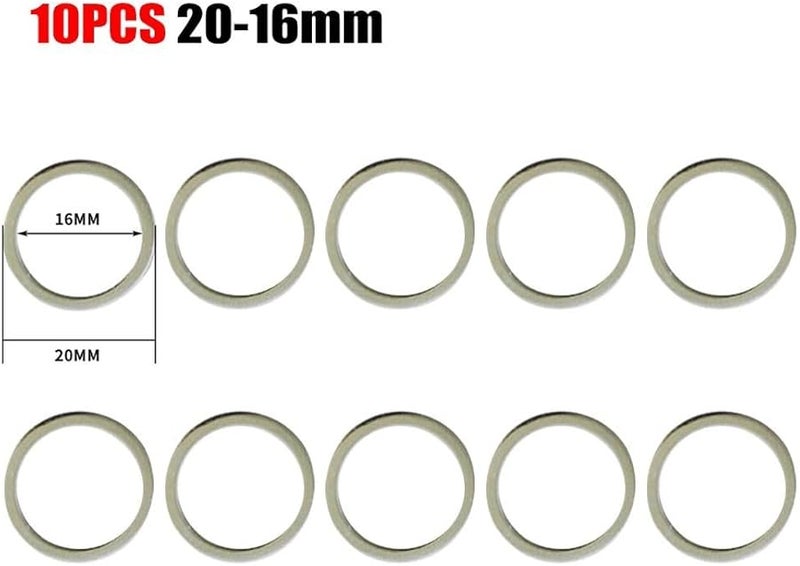 10 Pcs Circular Saw Blade Reduction Ring Set 20 16mm Metal Adapter Bushings - Image 5