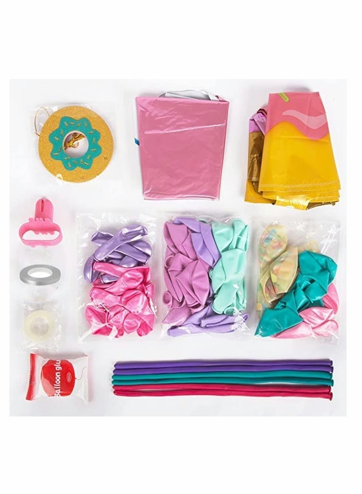 KASTWAVE Party Decorations, 82 Pcs Donut Birthday Party Decorations Set, Donut Balloons Garland Kit - Image 3
