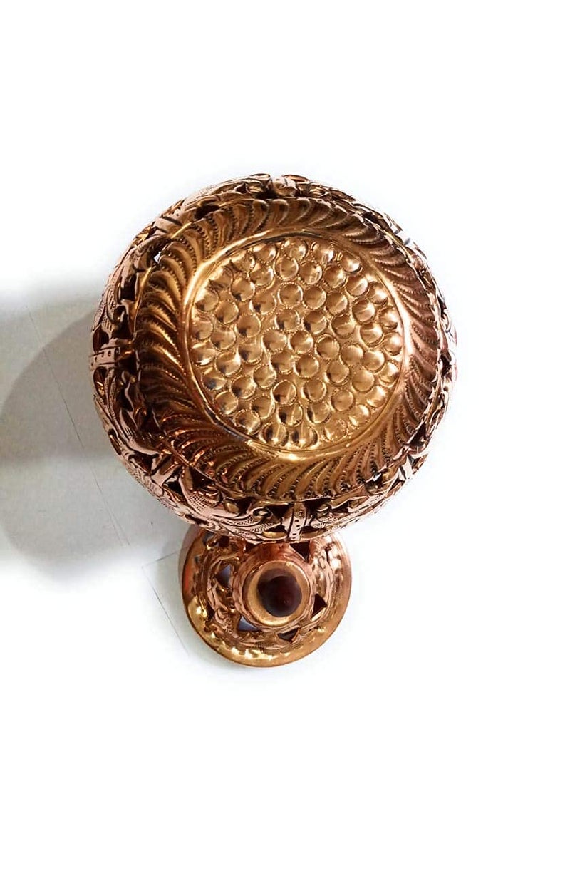 ROSEFINCH Hindu Goddess Garbo Diya Pot Mataji Navratri Pooja Puja Aarti Worship Shakti Maa Ambe Worship Garba Copper Nakshi Design Garba Multi Pack of 1 - Image 3