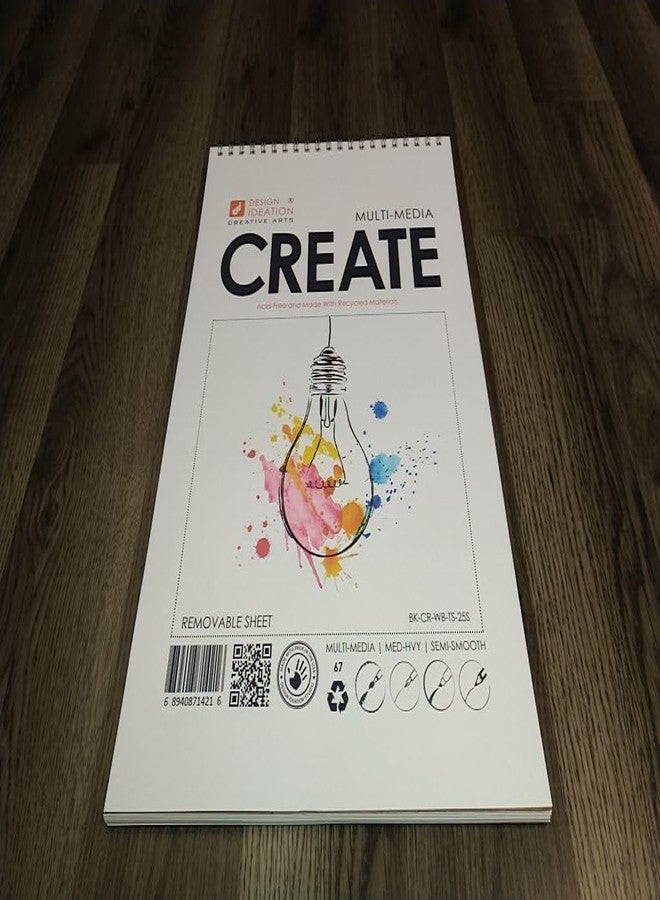 Design Ideation Create. Wire Bound Sketchbook. Top Spine. Multi-Media. (11" x 17") WB-2550-TS. - Image 1