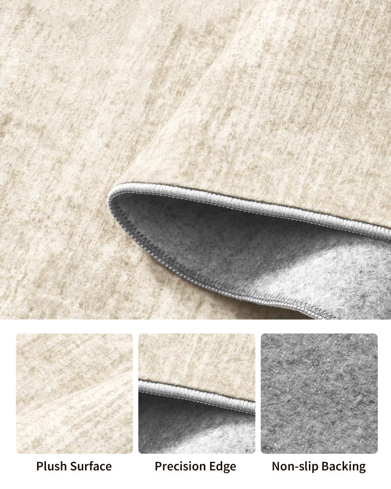 Art&Tuft Hallway Runner Rug - 2x6 Runner Rug No Slip Low-Pile Rugs Runners, Soft Distressed Washable Carpet Runner for Hallways Bedroom Bathroom Kitchen Laundry Living Room, Beige - Image 5