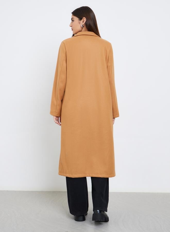 ستايلي معطف ميدي مزدوج الصدر بخامة شبيهة بالصوف - Image 4