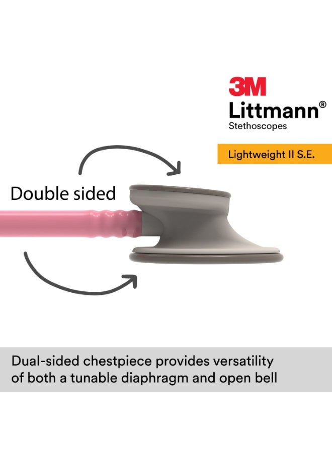 ليتمان 3M Littmann Lightweight II S.E. سماعة طبية أصلية – للجراحات والتشخيص، أنبوب لؤلؤي وردي، طول 28 بوصة - Image 4