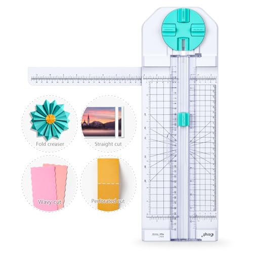 Ecraft 4-in-1 Paper Trimmer: 12" Craft Paper Cutter with Straight, Wavy, Dotted, Perforated & Creasing,Perfect for Cutting Cardstock, Coupons, Labels, Photos, Ideal Multi-Function Scrapbooking Tool - Image 1