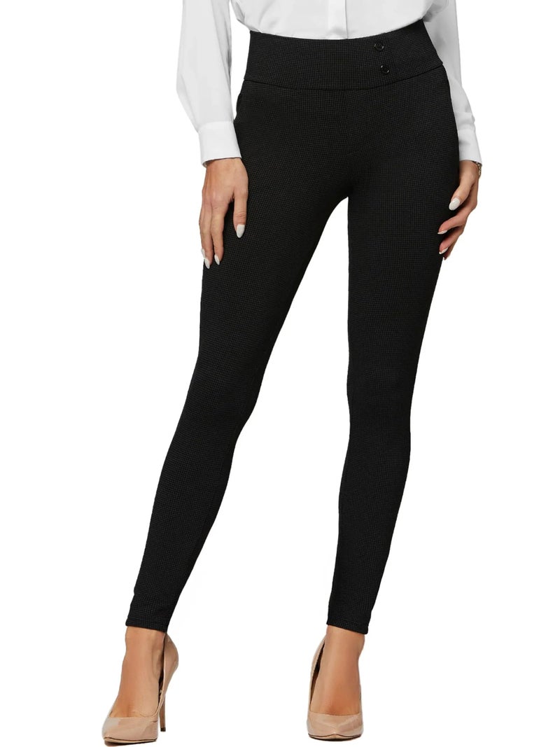 Conceited Womens Dress Pants with Tummy Control - Wear to Work - Stretch High Waisted Slacks with Pockets - Practically Posh - Large - Image 1