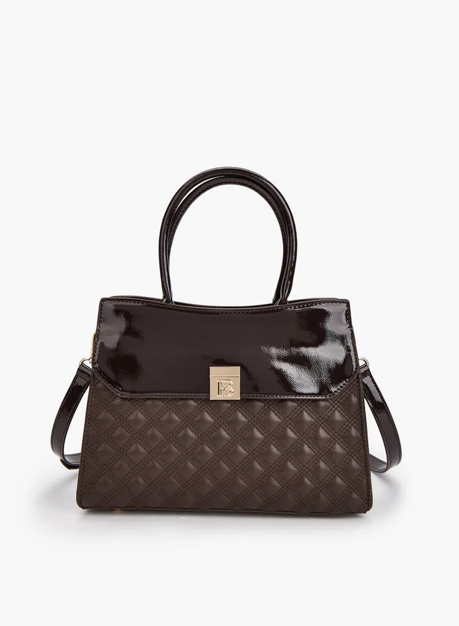 Flora Bella By Shoexpress Quilted Tote Bag with Detachable Strap and Zip Closure