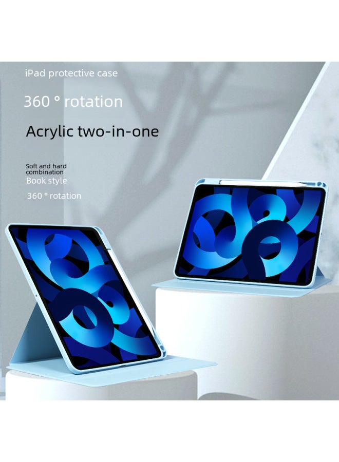 360-degree Rotating Ipad Pro 11 Tablet Protective Case Air4/5 Compatible 10.2 Acrylic 12.9 Leather Cover 2022 Suitable-Color:Steel Wire Pattern/White Blank 】-Applicable Model:Ipad 10/11 Generation ( - Image 5
