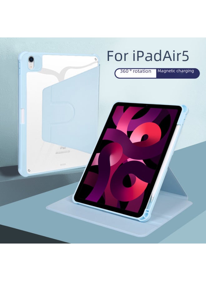 360-degree Rotating Ipad Pro 11 Tablet Protective Case Air4/5 Compatible 10.2 Acrylic 12.9 Leather Cover 2022 Suitable-Color:Steel Wire Pattern/White Blank 】-Applicable Model:Ipad 10/11 Generation ( - Image 2