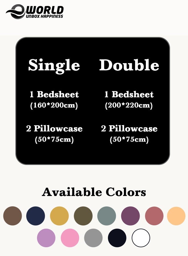 Eworld 3 Piece Luxury Black Striped Bed Sheet Set with 1 Flat Sheet and 2 Pillowcases for Hotel and Home Crafted from Ultra Soft and Breathable For All Seasons Microfiber for Year-Round Comfort (Single/Double) - Image 2