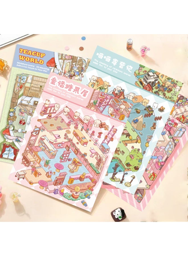 NIBEMINENT 3 Pcs Cartoon Candy House Deco Kit Waterproof Stickers, High Definition Printing Bright Colors, Suitable for Laptop Skateboard Luggage Water Bottle Guitar DIY - Image 2