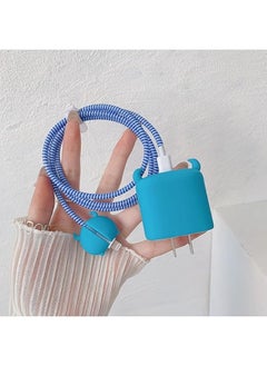 Generic ZOSTLAND Cute Cartoon Blue Monster DIY Protector Data Cable 18W 20W USB Charger Line Earphone Wire Saver Organizer Compatible with iPhone 11 12 13 14 15 Pro Max (Blue Monster)  - Image 2
