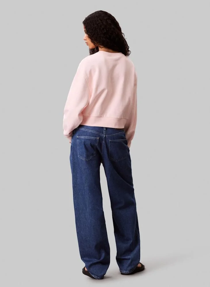 كالفن كلاين جينز سويت شيرت بياقة دائرية وشعار