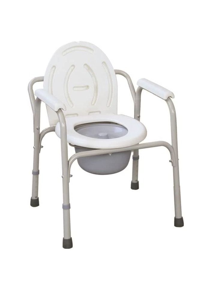 Generic Stable commode chair without wheels with armrests and backrest with cover 