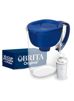 BRITA Brita Everyday Standard Water Filter Pitcher with SmartLight Filter Change Indicator, Reduces Copper, Cadmium and Mercury Impurities, Includes 1 Filter, BPA-Free, Lasts 2 Months, 10-Cup, Mazarine Blue  - Image 1