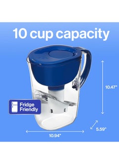 BRITA Brita Everyday Standard Water Filter Pitcher with SmartLight Filter Change Indicator, Reduces Copper, Cadmium and Mercury Impurities, Includes 1 Filter, BPA-Free, Lasts 2 Months, 10-Cup, Mazarine Blue  - Image 4