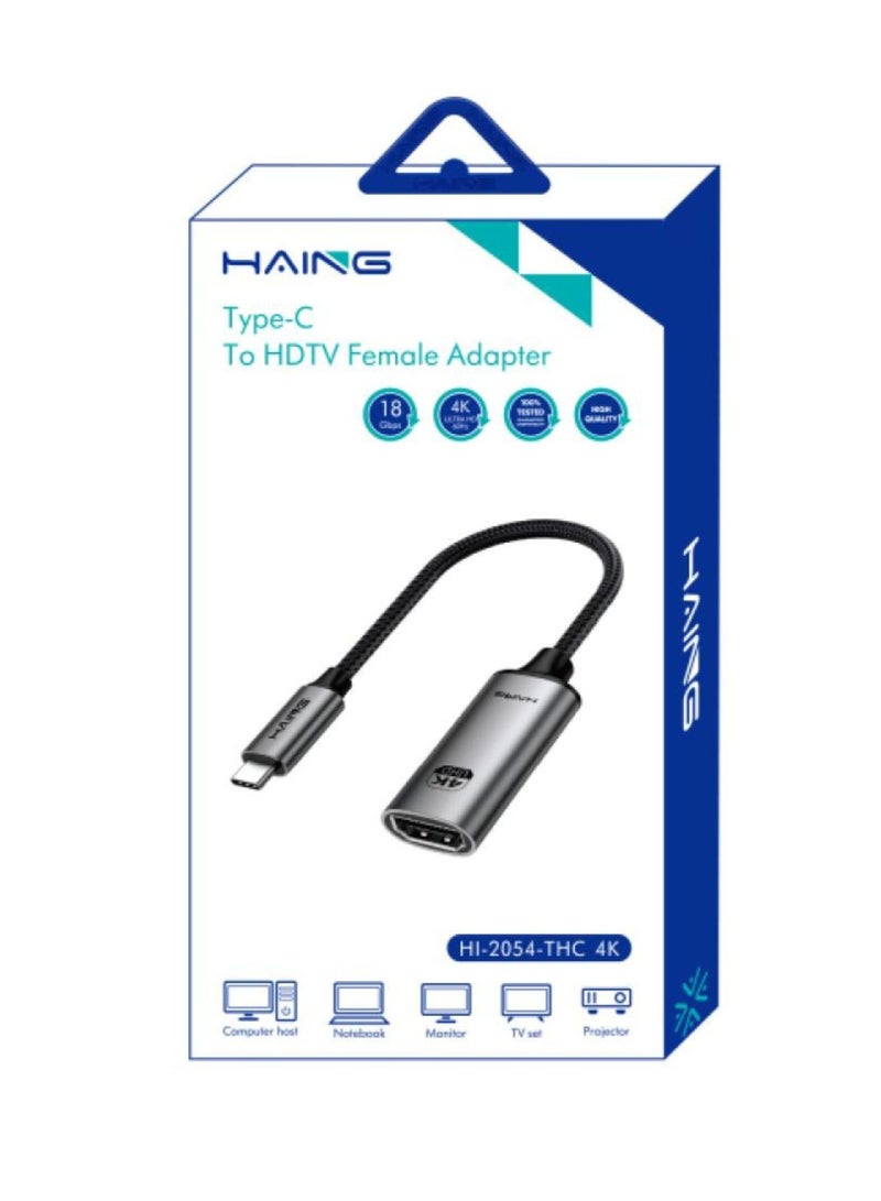 Haing Type-C To HDMI Female Adapter 4K - Image 1