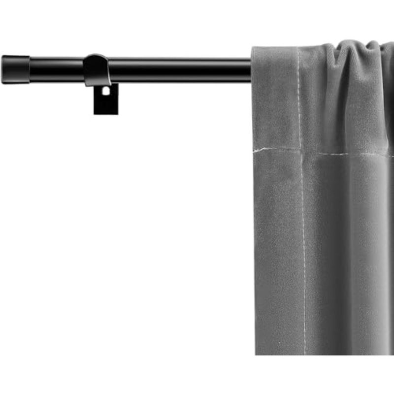 Curtain Rods for Windows 17.7 to 47.2 Inches, Heavy Duty Adjustable Curtain Rod with Bracket, 1 Inch Diameter Metal Standard Drapery Rod Set for Bedroom, Kitchen, White - Image 2