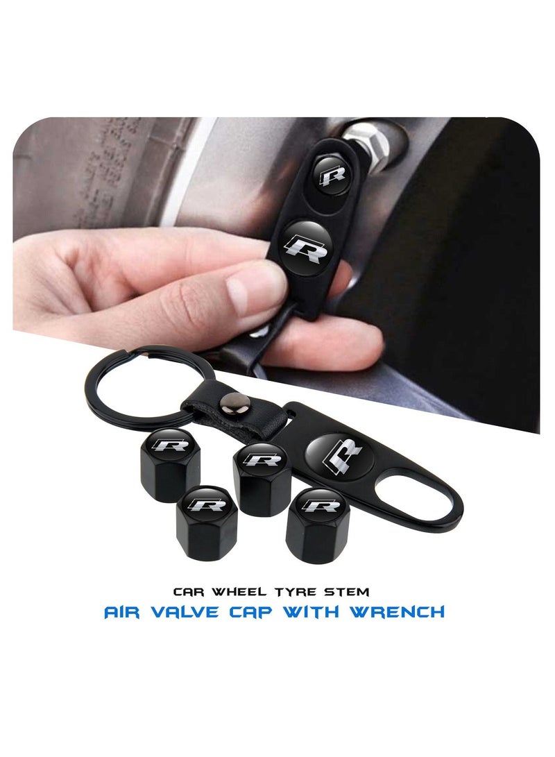1-Set Car Wheel Tire Stem Air Valve Cap with Wrench for VW Golf R
